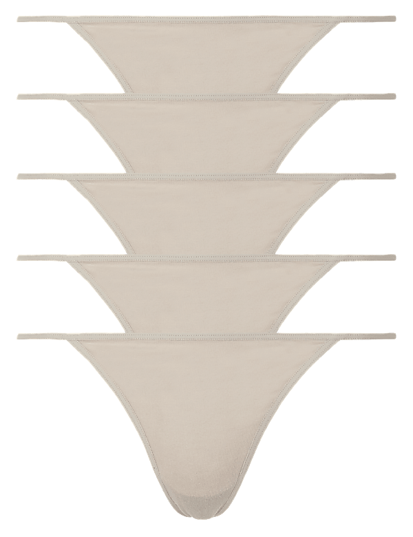 5 Pack Cotton Rich Low Rise Thongs