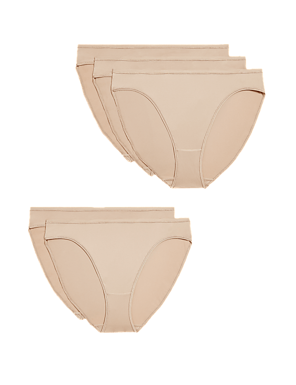 5pk Microfibre High Leg Knickers
