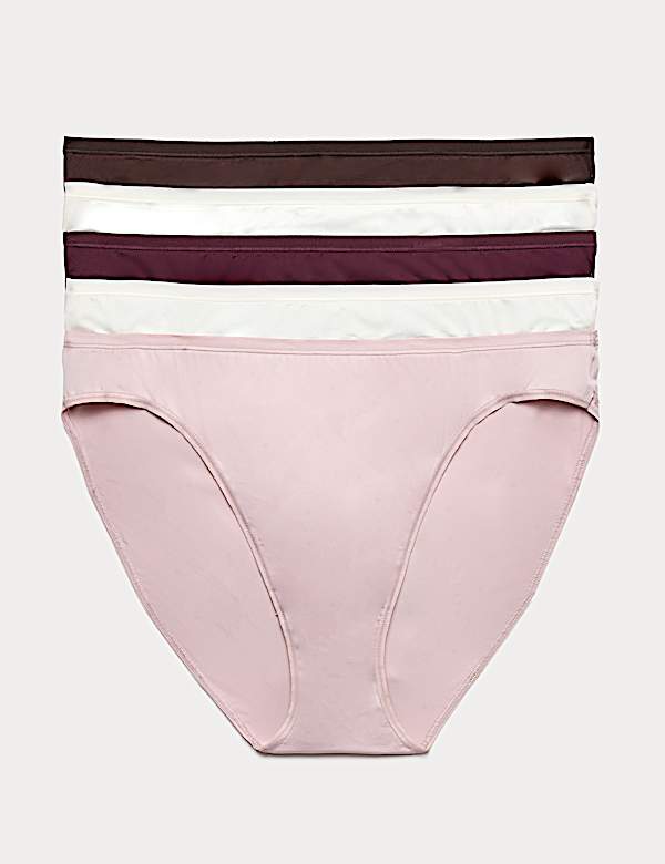 5pk Microfibre High Leg Knickers