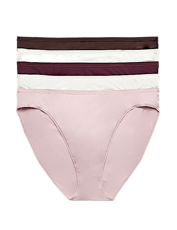 5pk Microfibre High Leg Knickers