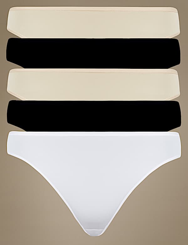 5pk Microfibre High Leg Knickers