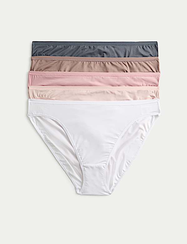 5pk Microfibre High Leg Knickers