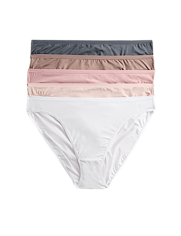 5pk Microfibre High Leg Knickers
