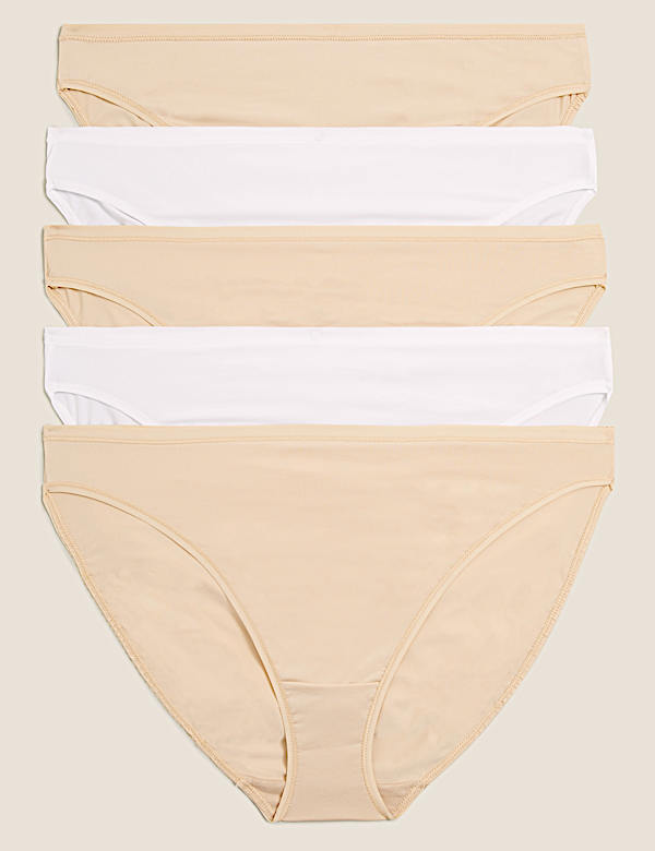 5pk Microfibre High Leg Knickers
