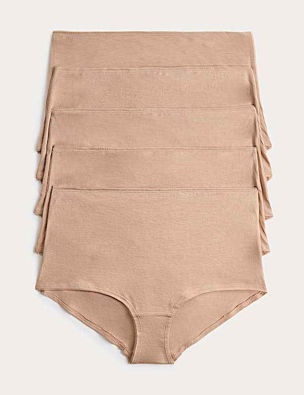 5 Pack Pure Cotton High Rise Knicker Shorts