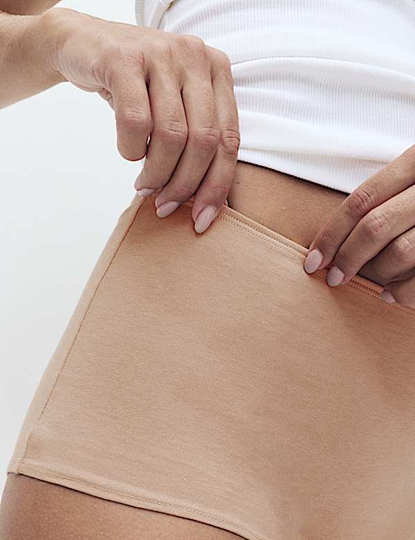Pack de 5 braguitas estilo culotte 100% algod&oacute;n de talle alto - US