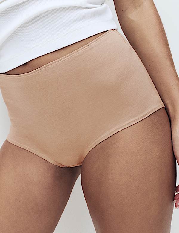 Pack de 5 braguitas estilo culotte 100% algod&oacute;n de talle alto - US