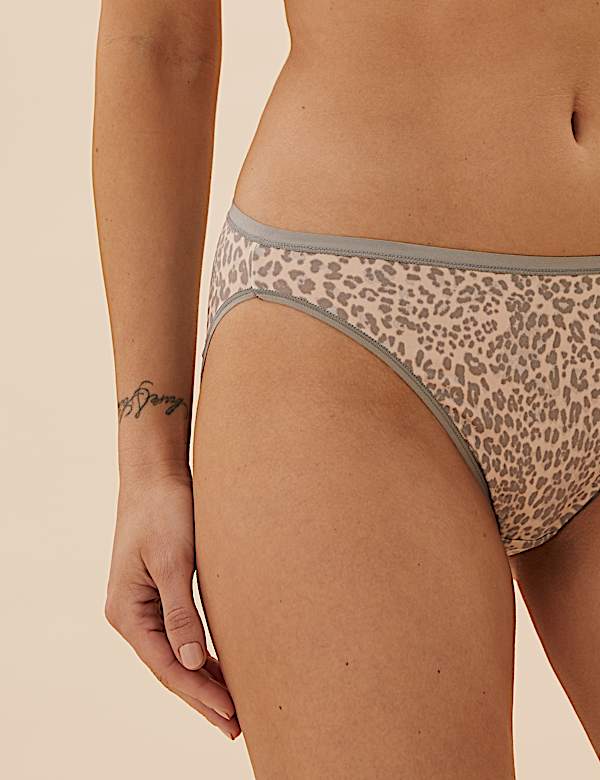 5pk No VPL Animal Print High Leg Knickers