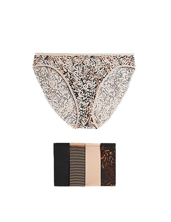 5pk No VPL Animal Print High Leg Knickers