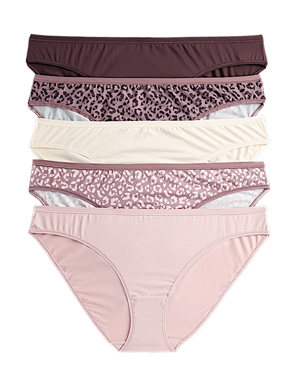 5pk Microfibre Low Rise Bikini Knickers