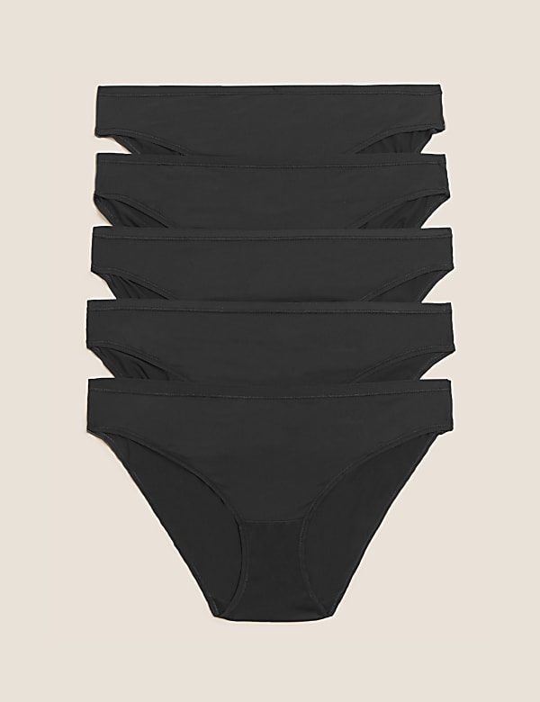 5pk Microfibre Low Rise Bikini Knickers