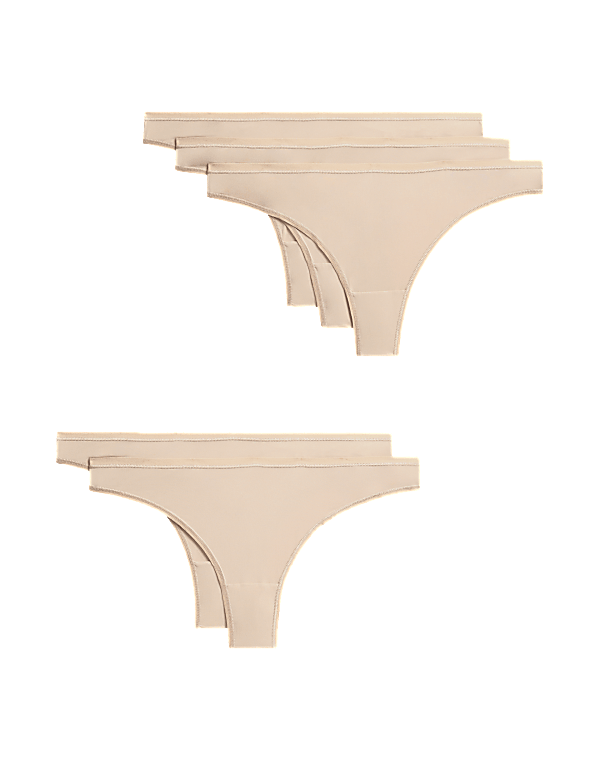 5pk Microfibre Low Rise Thongs