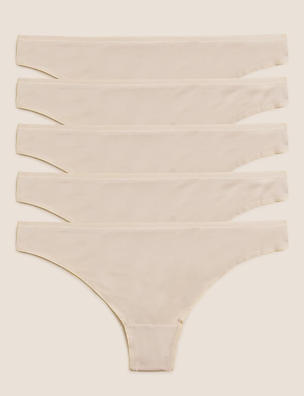 5pk No VPL Microfibre Low Rise Thongs