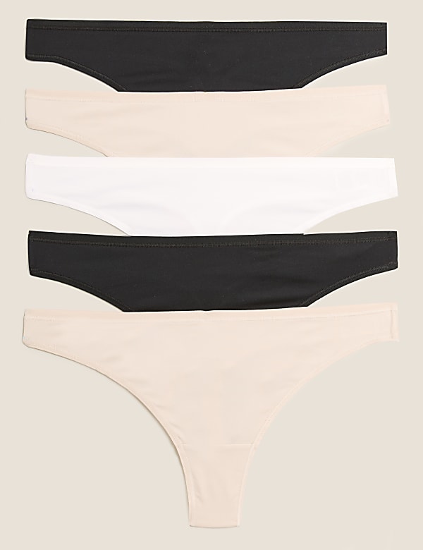 5pk Microfibre Low Rise Thongs