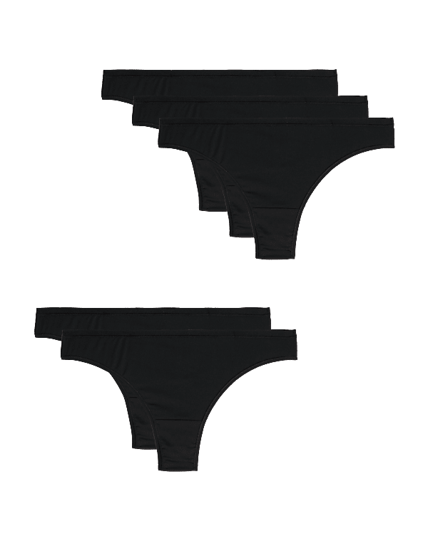 5pk Microfibre Low Rise Thongs