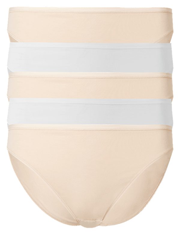 5pk Cotton Modal High Leg Knickers