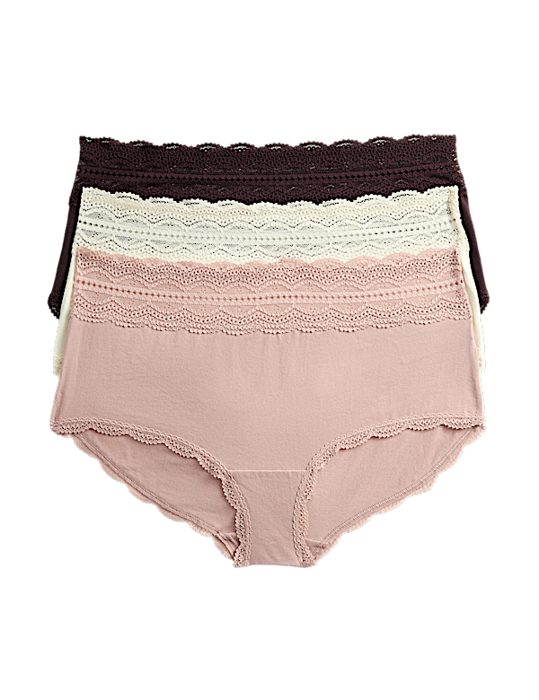 3pk Cotton Rich High Rise Shorts