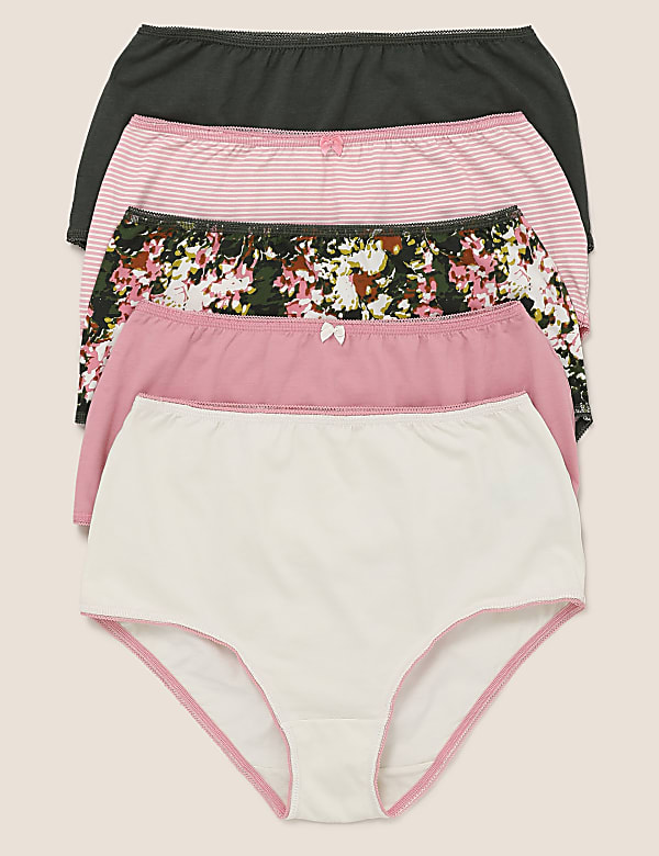 5pk Cotton Lycra® Camo Floral Full Briefs