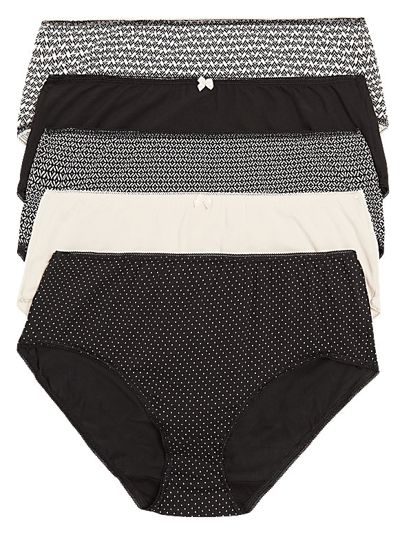 5pk Cotton Lycra® Midi Knickers