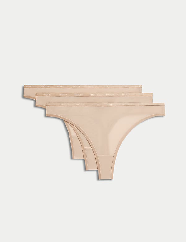 3pk Flexifit™ Sheer Thongs - DE