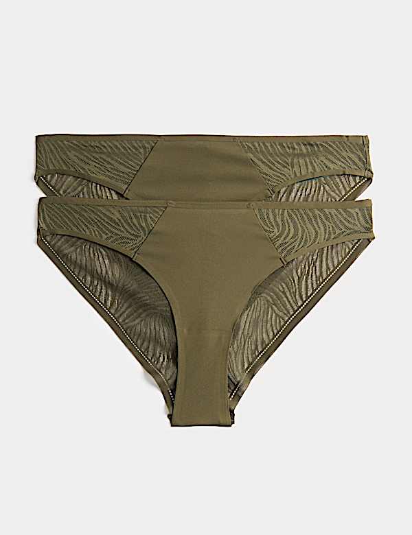 2 Pack Body Lace Brazilian Knickers