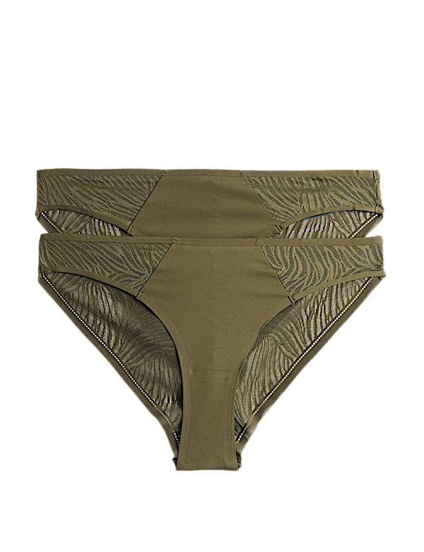 2 Pack Body Lace Brazilian Knickers