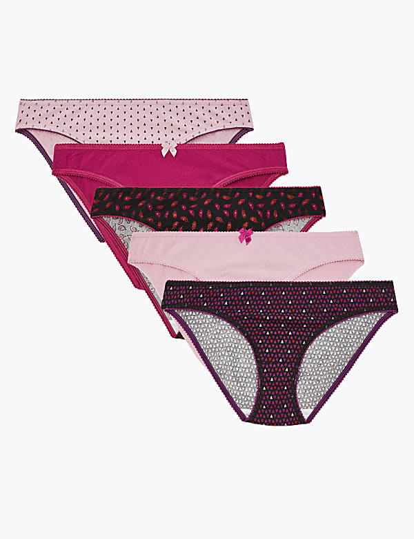 5 Pack Cotton Lycra Bikini Briefs