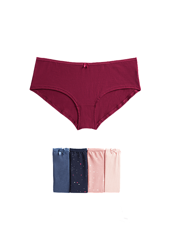 5pk Cotton Lycra® Daisy Print Low Rise Shorts