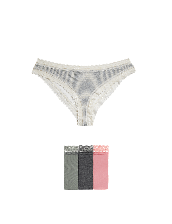 4pk Modal & Lace Brazillian Knickers