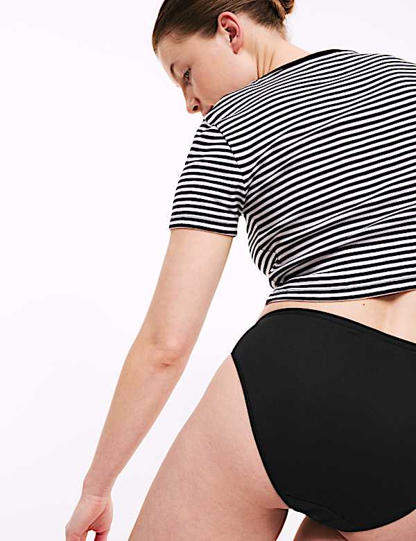 5er-Pack Slips aus Baumwolle und Modal mit hoch ausgeschnittenem Bein ohne sichtbare Abdrücke - AT