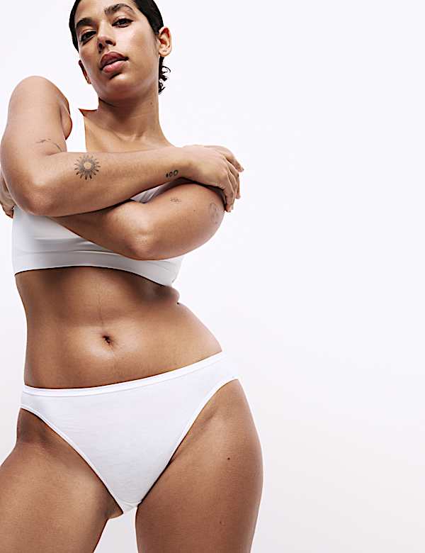 Lot de 5 culottes &eacute;chancr&eacute;es en coton et modal - CH