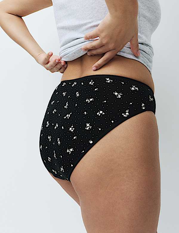 5pk Cotton Modal High Waisted High Leg Knickers - CZ