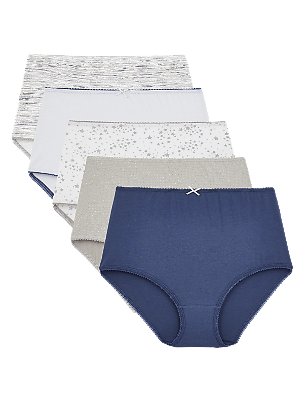 5 Pack Star Print Full Briefs