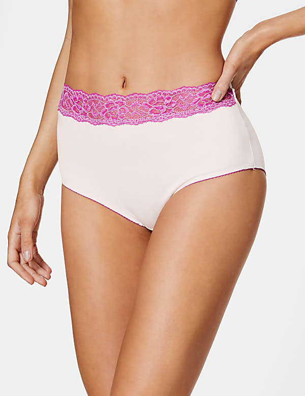 5 Pack Cotton Rich Lace Full Briefs