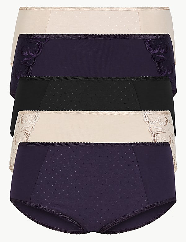 5 Pack Cotton Rich Midi Knickers