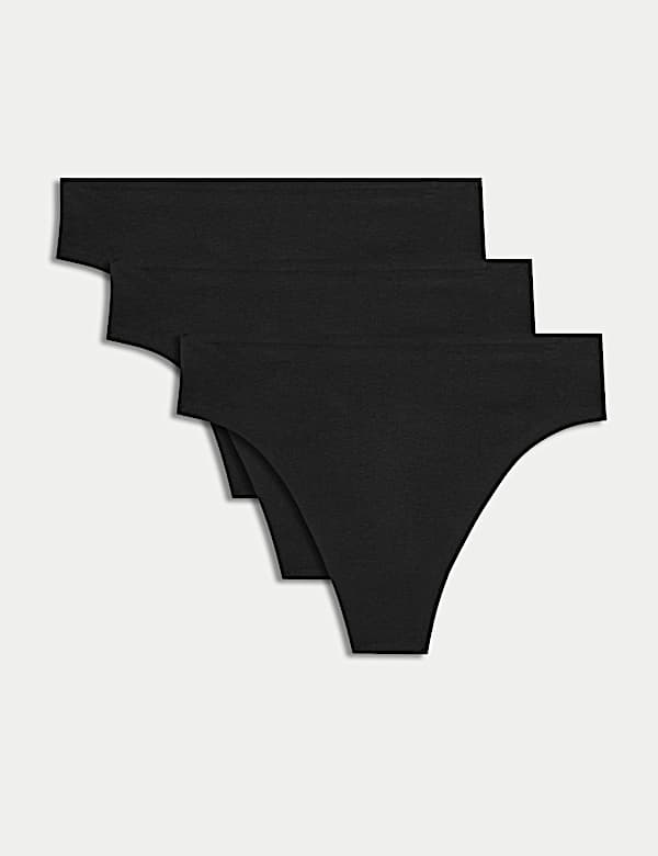 3pk Cool Comfort™ No VPL Thongs - GR