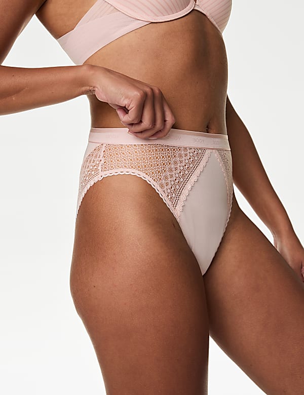 3pk Cotton High Waisted High Leg Knickers