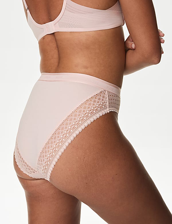 3pk Cotton High Waisted High Leg Knickers