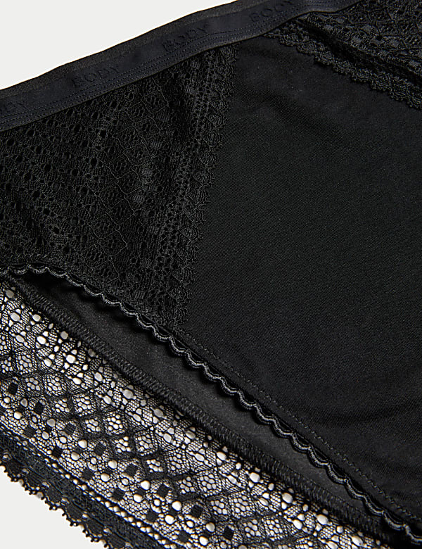 3pk Cotton High Waisted High Leg Knickers