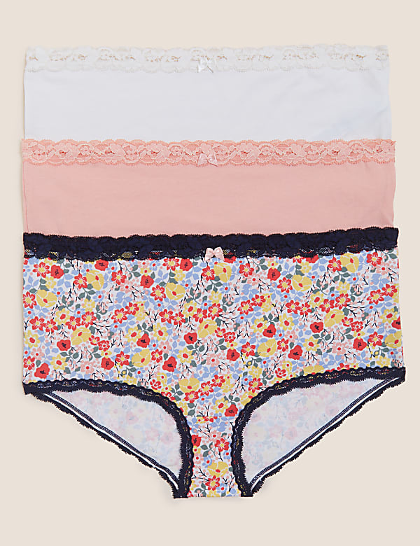 3pk Cotton Rich High Rise Knicker Shorts