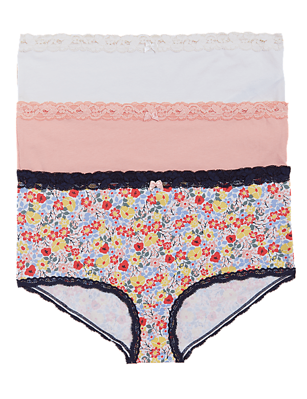 3pk Cotton Rich High Rise Knicker Shorts