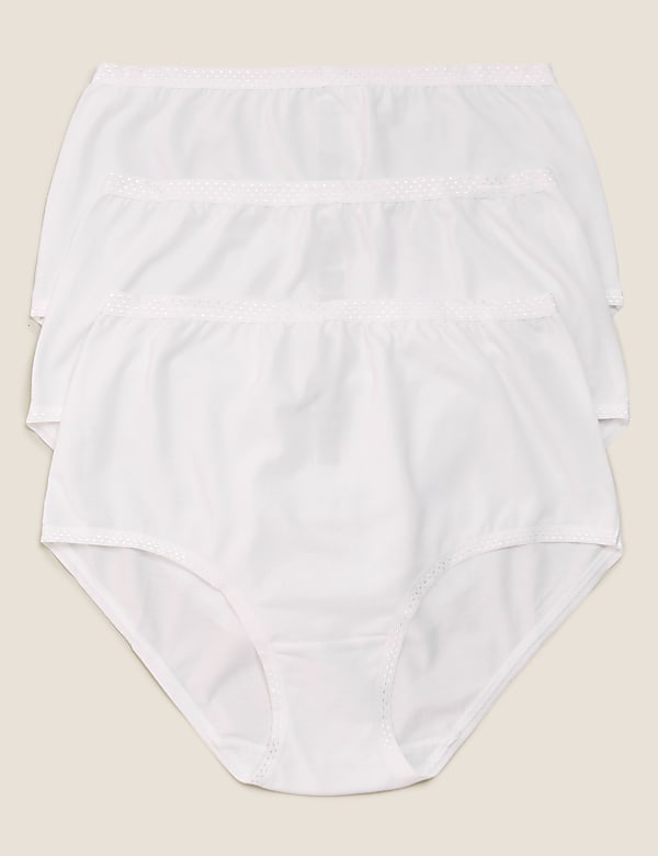 3pk Cotton Rich Jacquard Waist Full Briefs - GR