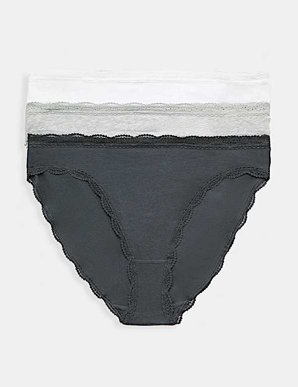 3pk Cotton Rich High Leg Knickers