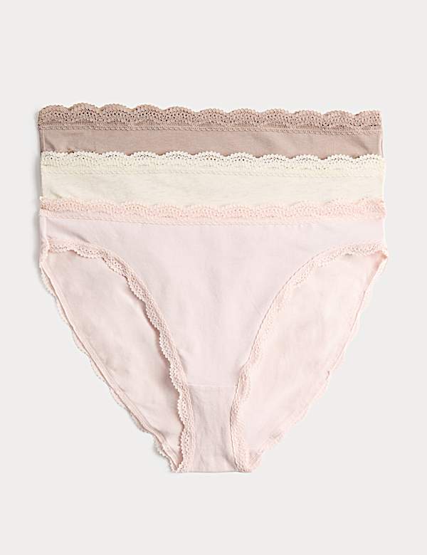 3pk Cotton Rich High Leg Knickers