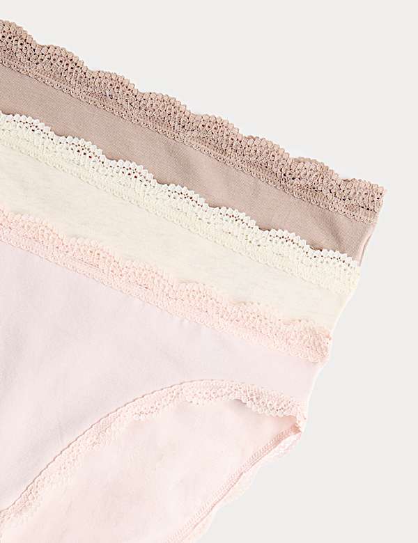 3pk Cotton Rich High Leg Knickers