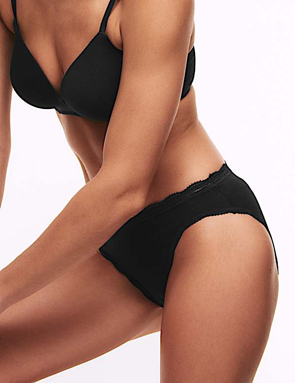 3pk Cotton Rich High Leg Knickers - AT