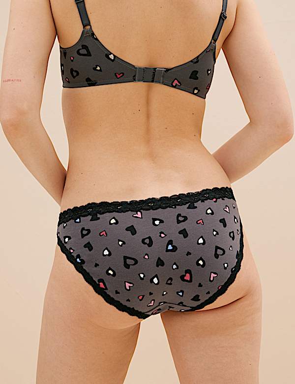 3pk Cotton Rich Printed Bikini Knickers