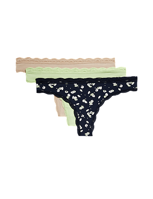 3pk Cotton Rich Thongs