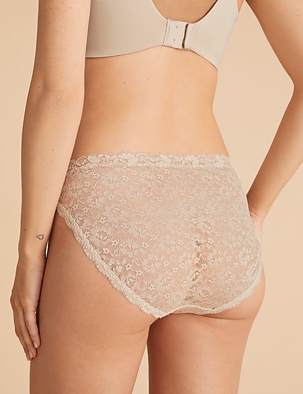 3pk Lace High Leg Knickers