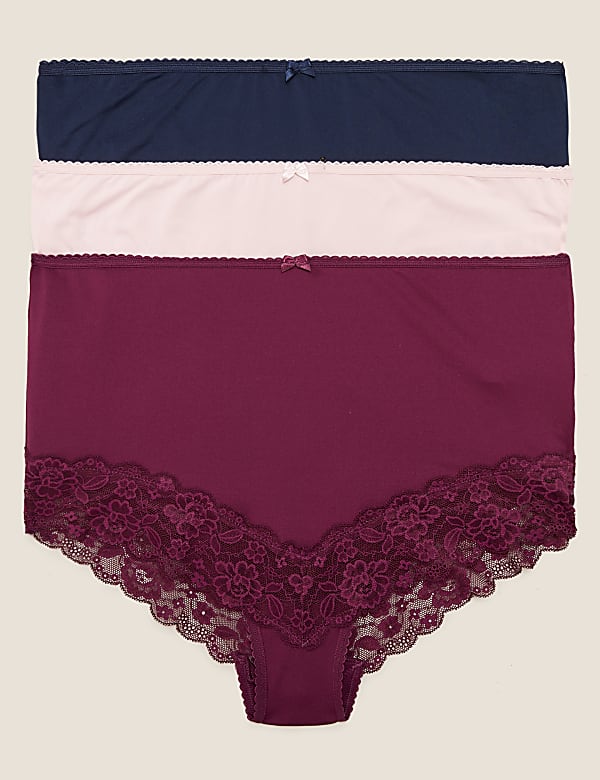 3pk Lace Trim Full Briefs